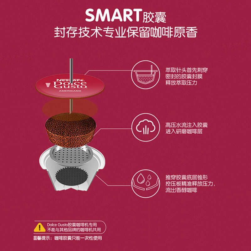 越南进口 雀巢多趣酷思(Dolce Gusto) 黑咖啡胶囊 研磨咖啡粉 16颗装 美式经典